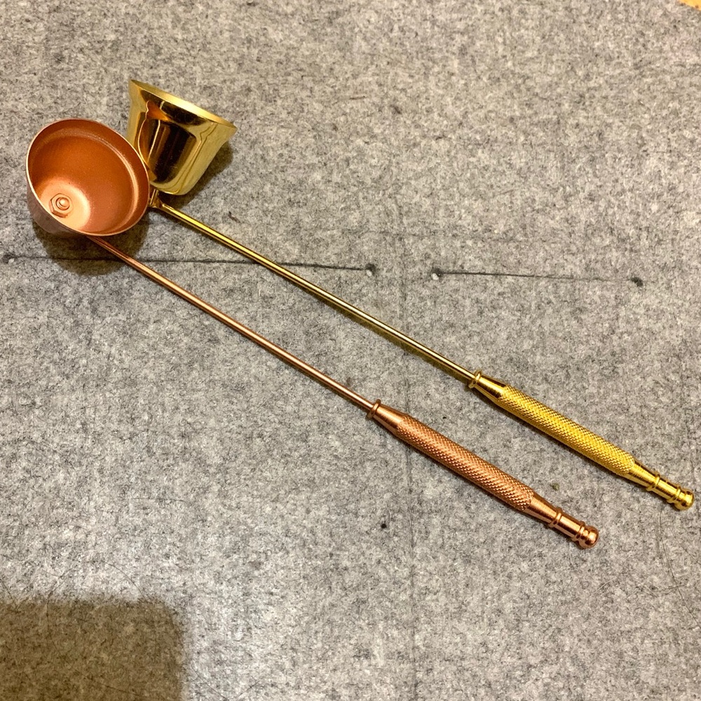3/$10 2x candle snuffer rose gold and gold metal slim